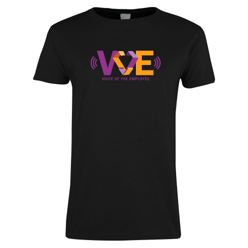 Womens Black Short Sleeve Tee-VOE