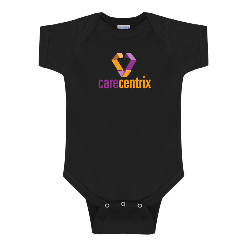 Black Infant Onesie-Stacked Logo