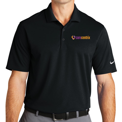 Nike Black Dri Fit Micro Pique 2.0 Polo-Primary Mark