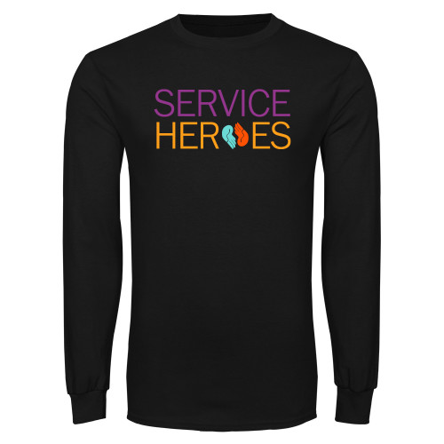 Black Long Sleeve T Shirt-Service Heroes