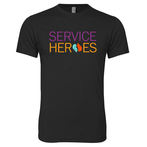 Next Level Black Triblend Tee-Service Heroes