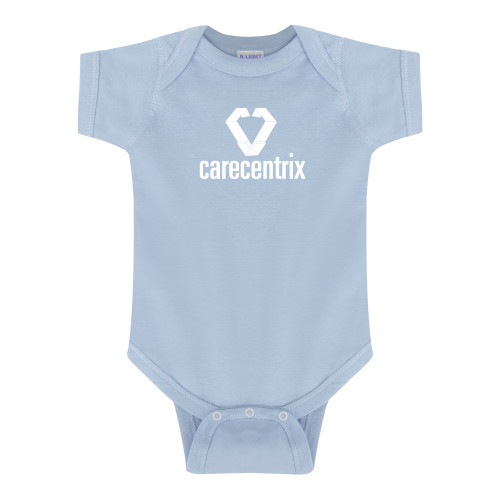 Light Blue Infant Onesie-Stacked Logo