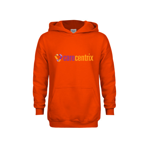 Youth Orange Fleece Hoodie-Primary Mark
