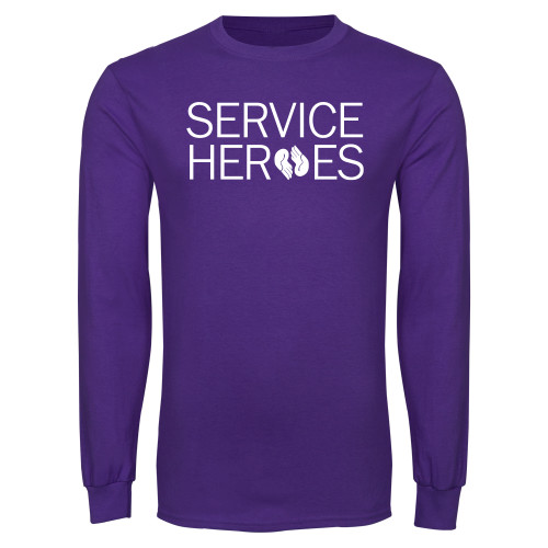 Purple Long Sleeve T Shirt-Service Heroes