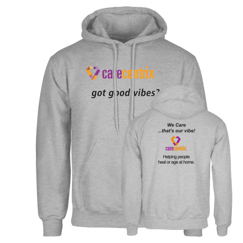 Grey Fleece Hoodie-Got Good Vibes?