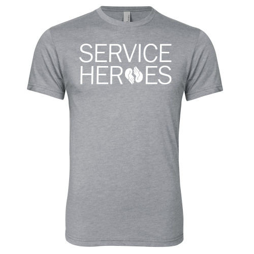 Next Level Heather Grey Triblend Tee-Service Heroes