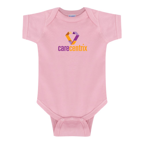 Light Pink Infant Onesie-Stacked Logo