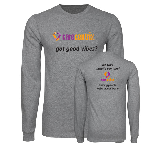 Grey Long Sleeve T Shirt-Got Good Vibes?