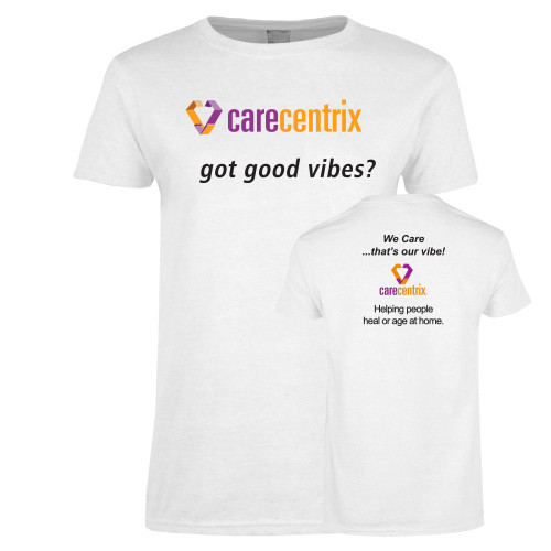 Womens White Short Sleeve Tee-Got Good Vibes?