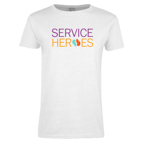 Womens White Short Sleeve Tee-Service Heroes