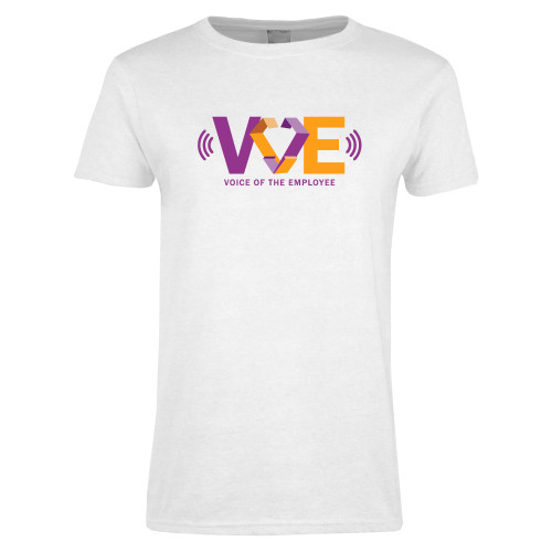 Womens White Short Sleeve Tee-VOE