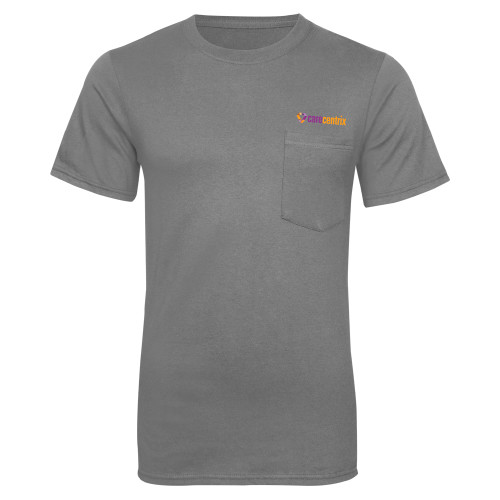 Grey 50/50 T Shirt w/Pocket-Primary Mark