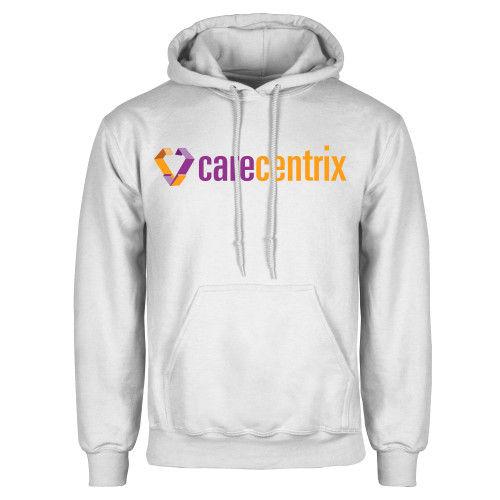 White Fleece Hoodie-Primary Mark