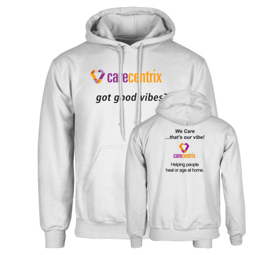 White Fleece Hoodie-Got Good Vibes?