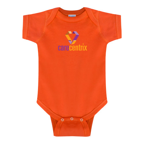 Orange Infant Onesie-Stacked Logo