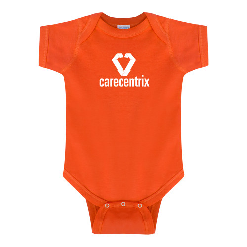 Orange Infant Onesie-Stacked Logo