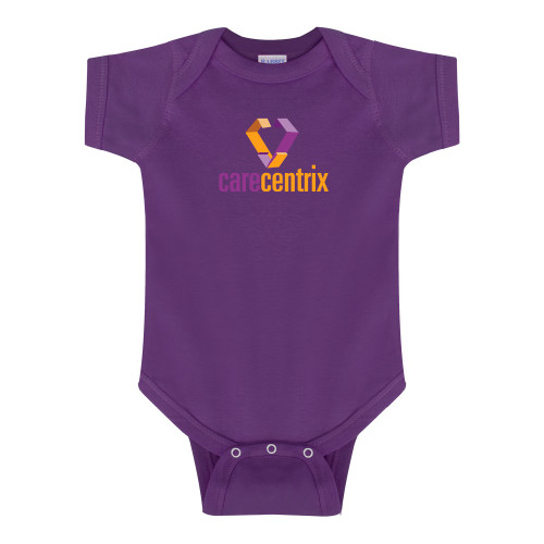 Purple Infant Onesie-Stacked Logo