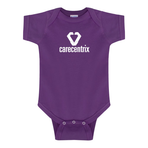 Purple Infant Onesie-Stacked Logo
