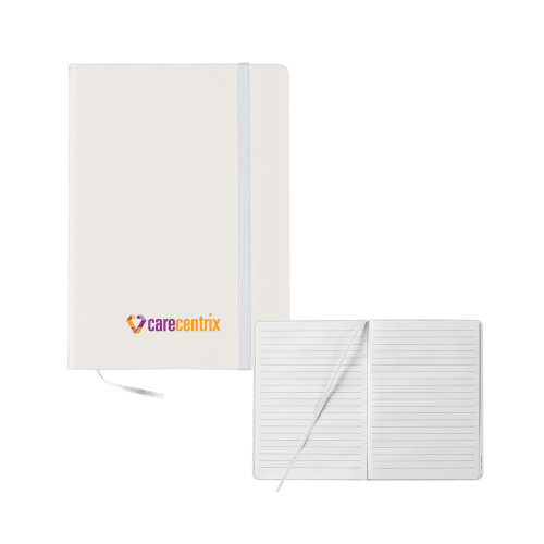 5x7 White Hard Cover Journal-Primary Mark