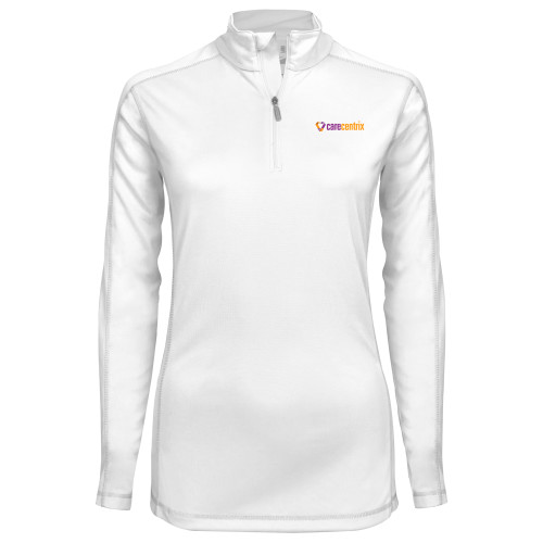 Syntrel Womens White Interlock 1/4 Zip-Primary Mark