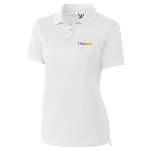 C&B Womens White Advantage Polo-Primary Mark