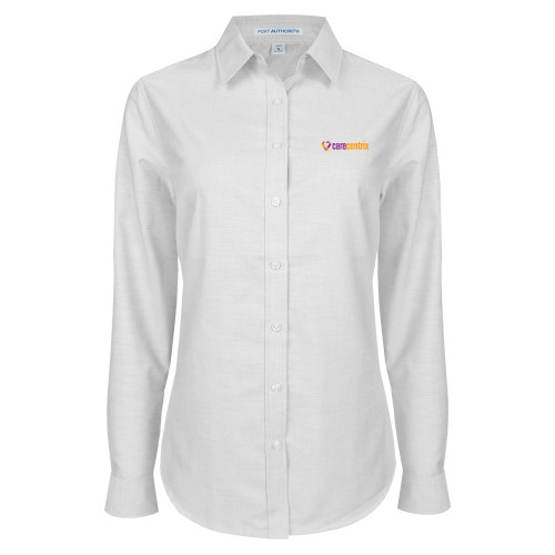 Womens White Oxford Shirt-Primary Mark