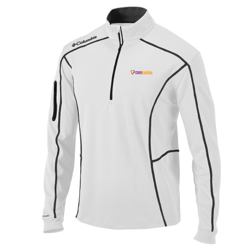 Columbia White Omni Wick Shotgun 1/4 Zip-Primary Mark