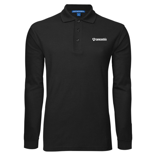 Black Long Sleeve Polo-Primary Mark