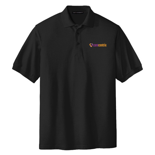 Extended Black Silk Touch Polo-Primary Mark