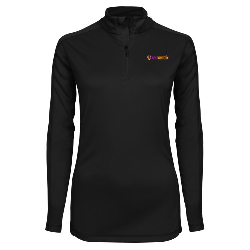 Syntrel Womens Black Interlock 1/4 Zip-Primary Mark