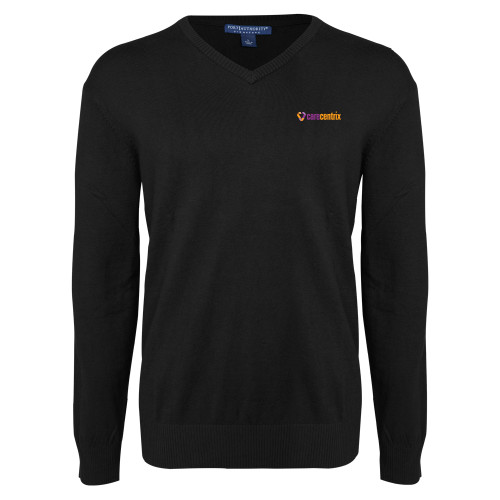 Black VNeck Sweater-Primary Mark