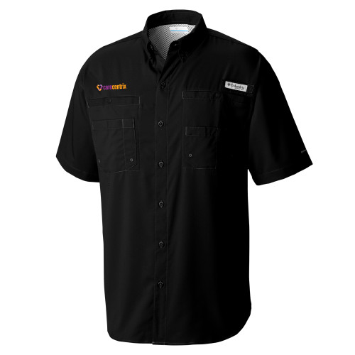 Columbia Black Tamiami Performance Short Sleeve Shirt-Primary Mark