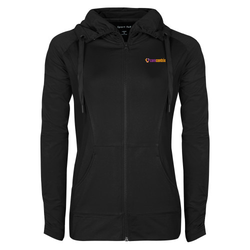 Womens Black Sport Wick Stretch Full Zip Jacket-Primary Mark