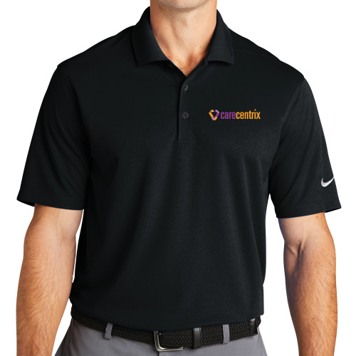 Nike Black Dri Fit Micro Pique 2.0 Polo-Primary Mark