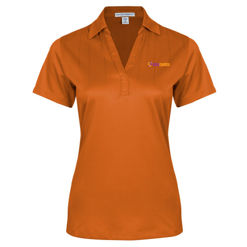 Womens Orange Performance Fine Jacquard Polo-Primary Mark