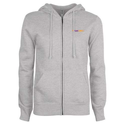 ENZA Womens Grey Fleece Full Zip Hoodie-Primary Mark