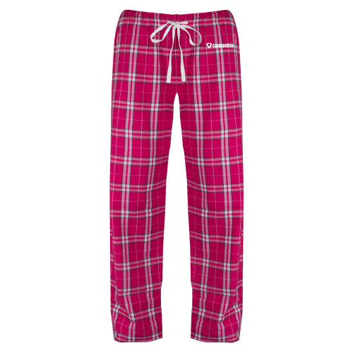 Womens Dark Fuchsia/White Flannel Pajama Pant-Primary Mark