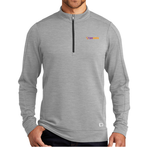 OGIO Grey Heather Luuma 1/2 Zip Fleece-Primary Mark
