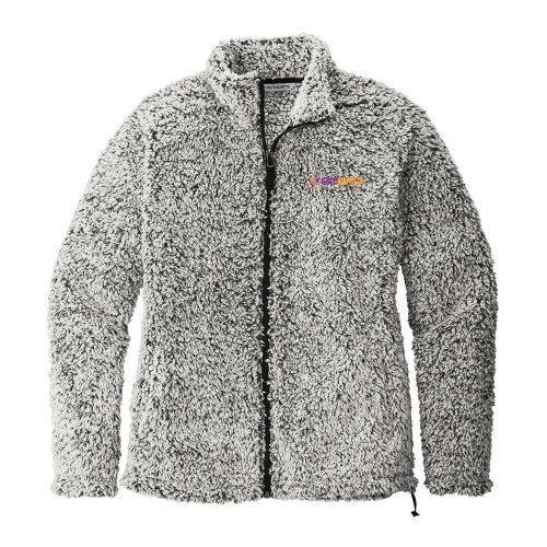 Womens Grey Heather Cozy Fleece Jacket-Primary Mark