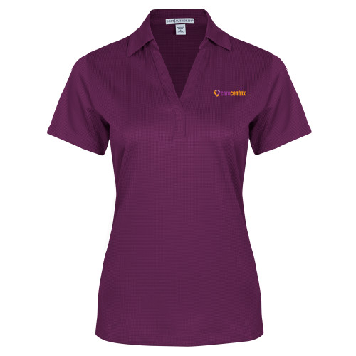 Womens Purple Performance Fine Jacquard Polo-Primary Mark