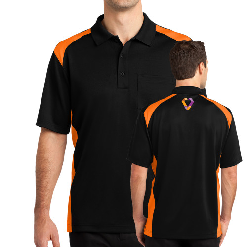 Black/Tennessee Orange Colorblock Pocket Polo-Icon