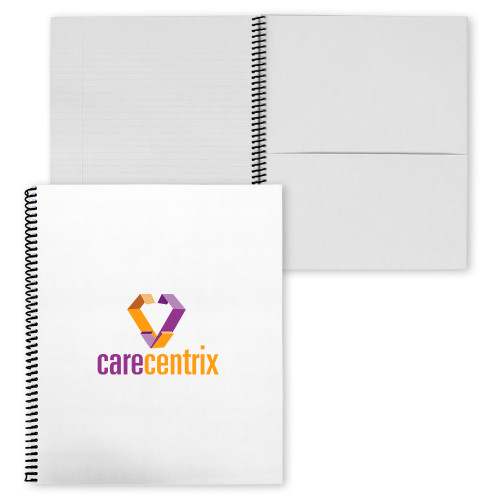 College Spiral Notebook w/Black Coil-Stacked Logo