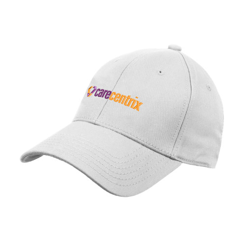White Structured Adjustable Pro Style Hat-Primary Mark