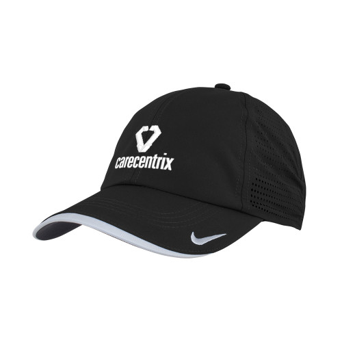 Nike Black Dri Fit Perforated Hat-Stacked Logo