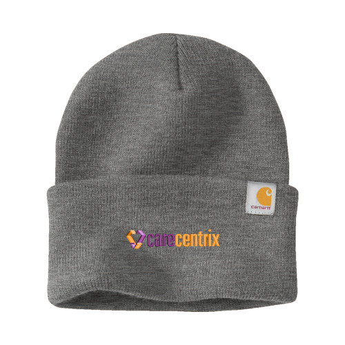 Carhartt Heather Grey Knit Beanie w/Cuff-Primary Mark