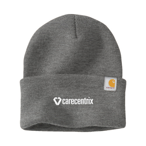 Carhartt Heather Grey Knit Beanie w/Cuff-Primary Mark