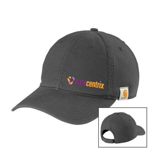 Carhartt Charcoal Cotton Adjustable Canvas Hat-Primary Mark