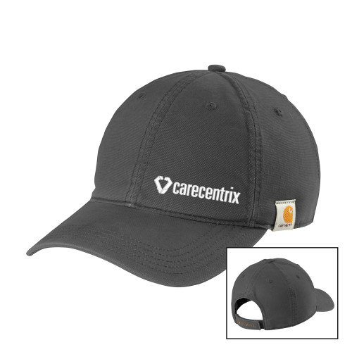 Carhartt Charcoal Cotton Adjustable Canvas Hat-Primary Mark