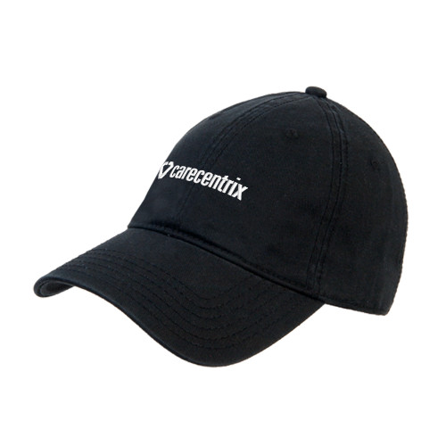 Black Unstructured Adjustable Low Profile Hat-Primary Mark