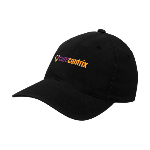 Black Flexfit Structured Low Profile Hat-Primary Mark